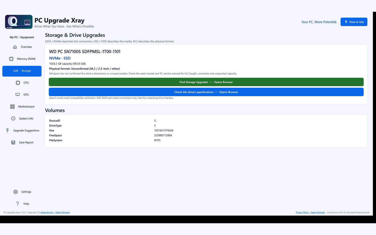Storage and drive volumes